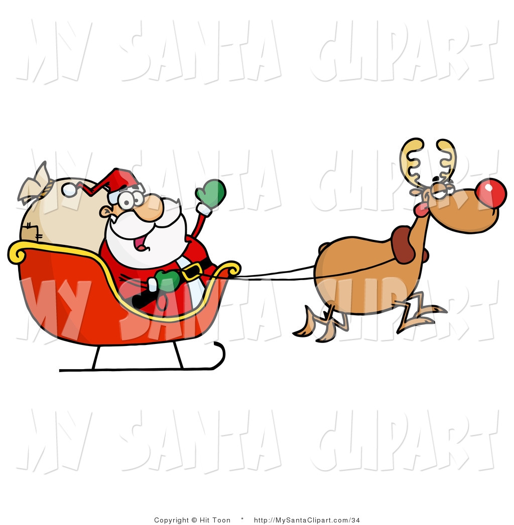 Santa And His Reindeer Clipart at GetDrawings | Free download