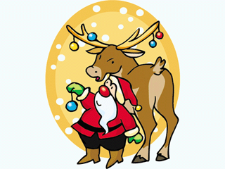 320x240 Santa Amp Reindeer Clipart Snowman, Christmas Santa Clip Art