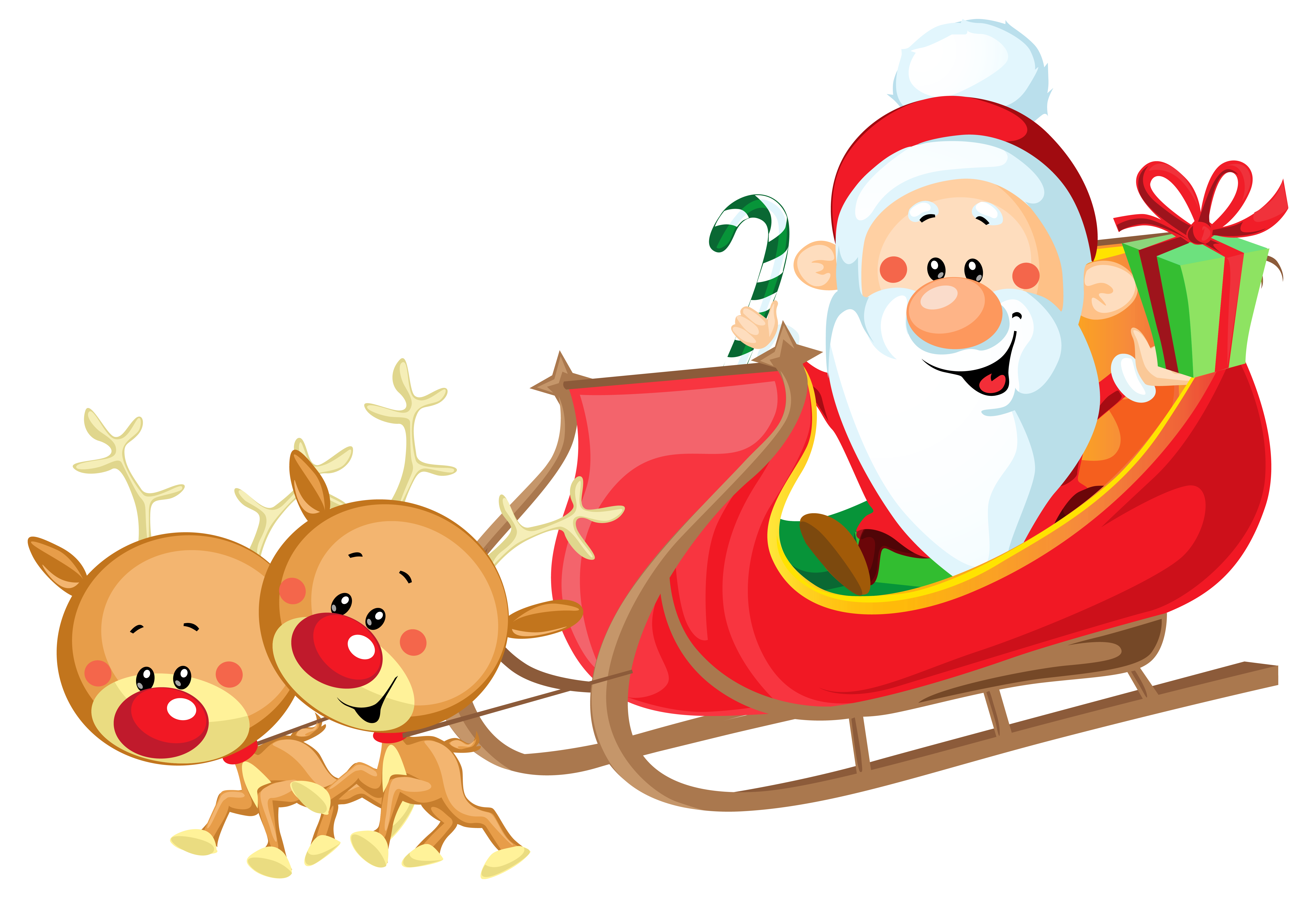 6412x4378 Cute Santa With Sleigh Png Clipart Imageu200b Gallery Yopriceville