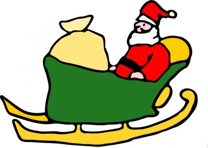 425x303 Free Download Of Fen Santa In His Sleigh Clip Art Vector Graphic