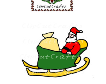 340x270 Realistic Santa With Sleigh And Reindeer Wood Craft Pattern