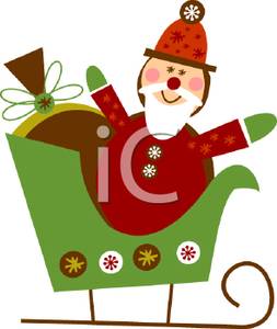 253x300 Santa Smiling From His Sleigh