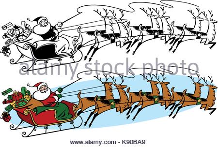 450x304 Santa Delivering Presents Santa Claus Flying Around The World