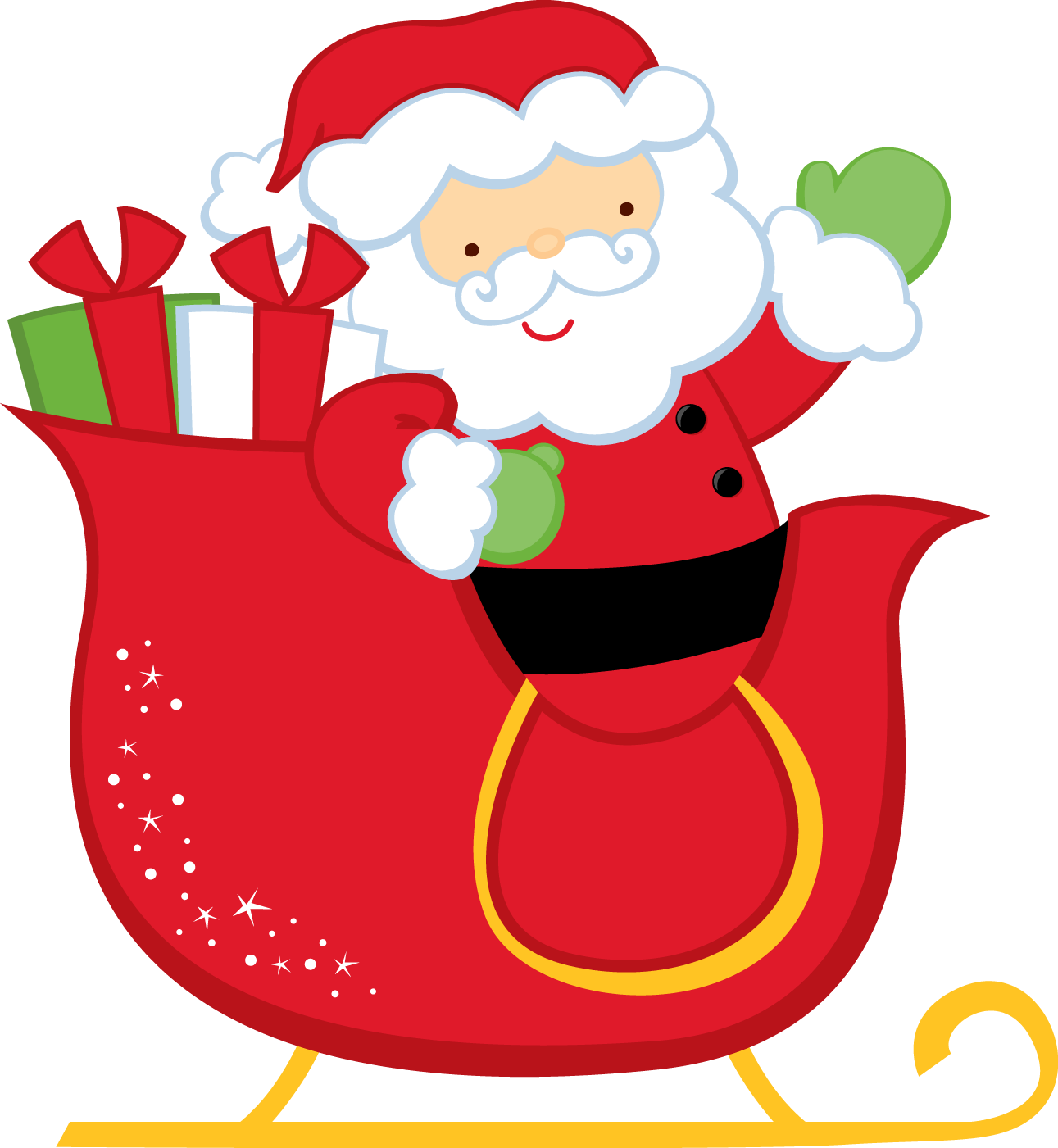 1291x1401 Christmas Santa And Sleigh Clip Art Navidad Clip