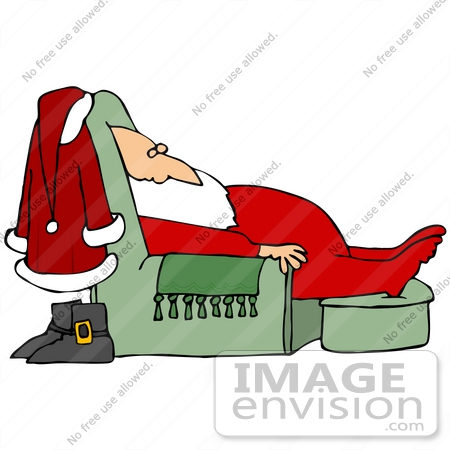 450x450 Clip Art Graphic Of Santa Napping In A Chair While Mrs Claus