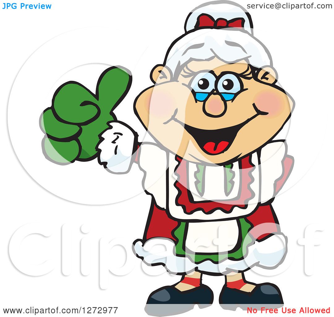 1080x1024 Clipart Of A Happy Mrs Claus Giving A Thumb Up