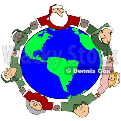 400x400 Royalty Free (Rf) Clipart Illustration Of A Circle Of Diverse
