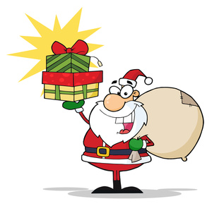 300x292 Santa With Presents Clipart Amp Santa With Presents Clip Art Images