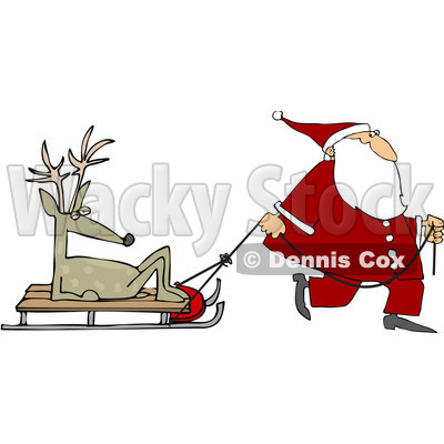 400x400 Royalty Free (Rf) Clipart Illustration Of Santa Walking