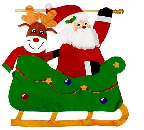 498x450 Large Christmas Santa Claus Sleigh Ride With Rudolph The Red Nosed