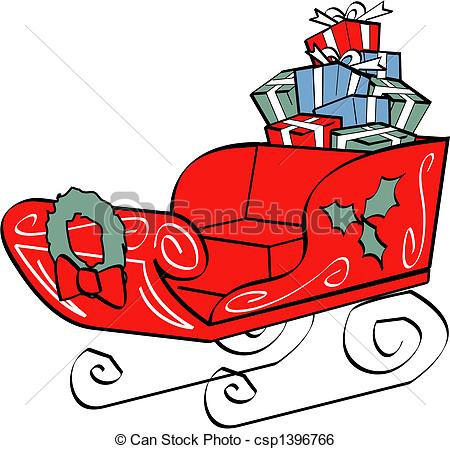 450x449 Pretty Design Sleigh Clipart Santa S Illustration Full Of Vector