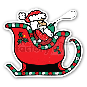 300x300 Royalty Free Santa Sleigh Sticker 400364 Vector Clip Art Image