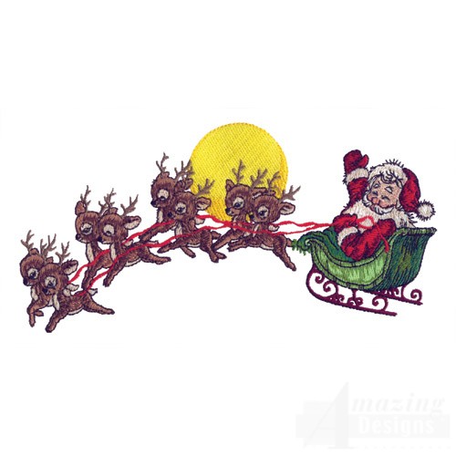 500x500 Santa And Reindeer Flying Clipart Amp Santa And Reindeer Flying Clip