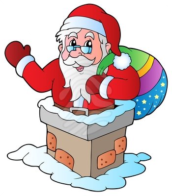 350x400 Santa Claus And Reindeer Clipart