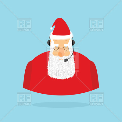 400x400 Christmas Call Center, Santa Claus With Headset Royalty Free