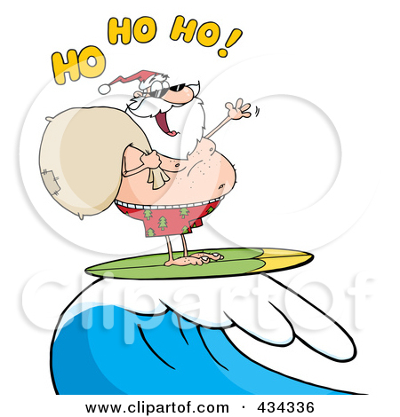 450x470 Free Santa Surfboard Clipart