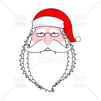 400x400 Santa Face. Beard And Mustache. Royalty Free Vector Clip Art Image