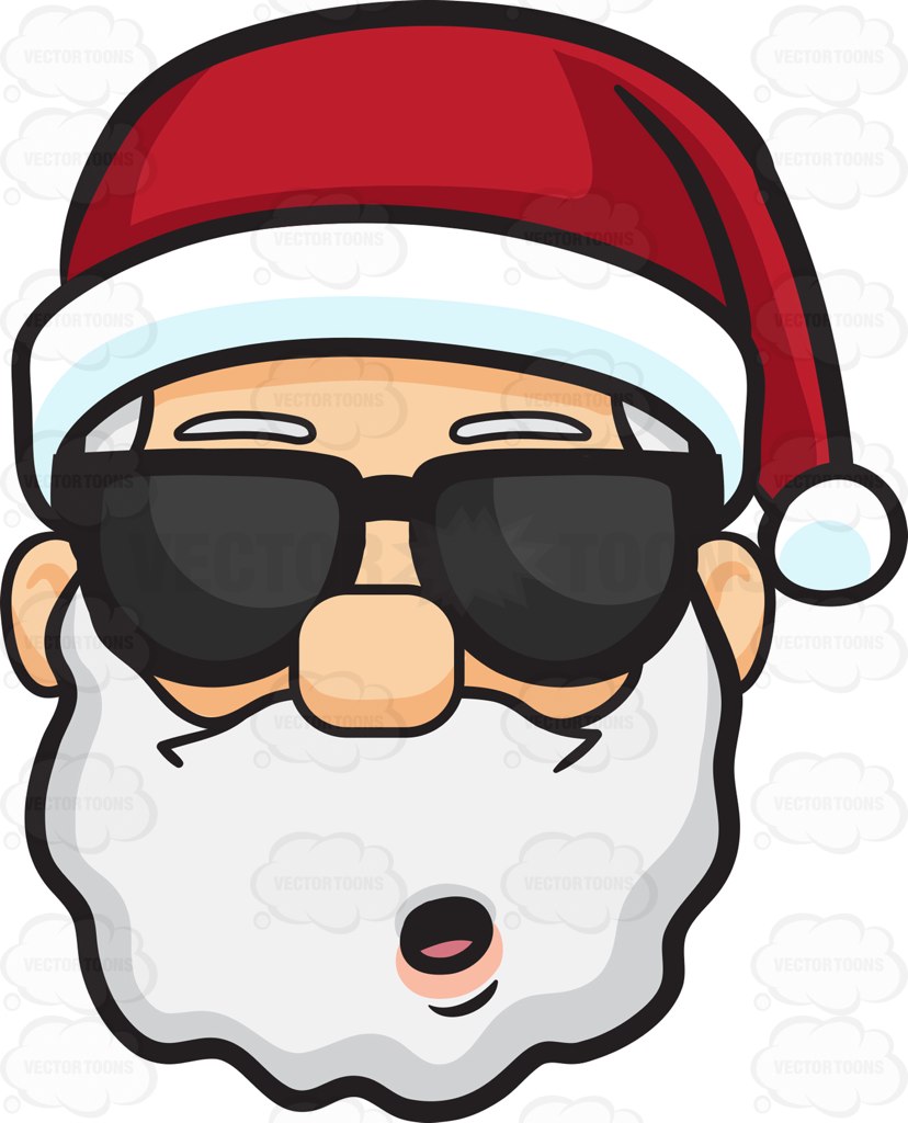 828x1024 A Stunned Face Of Santa Claus In Shades Cartoon Clipart Vector Toons