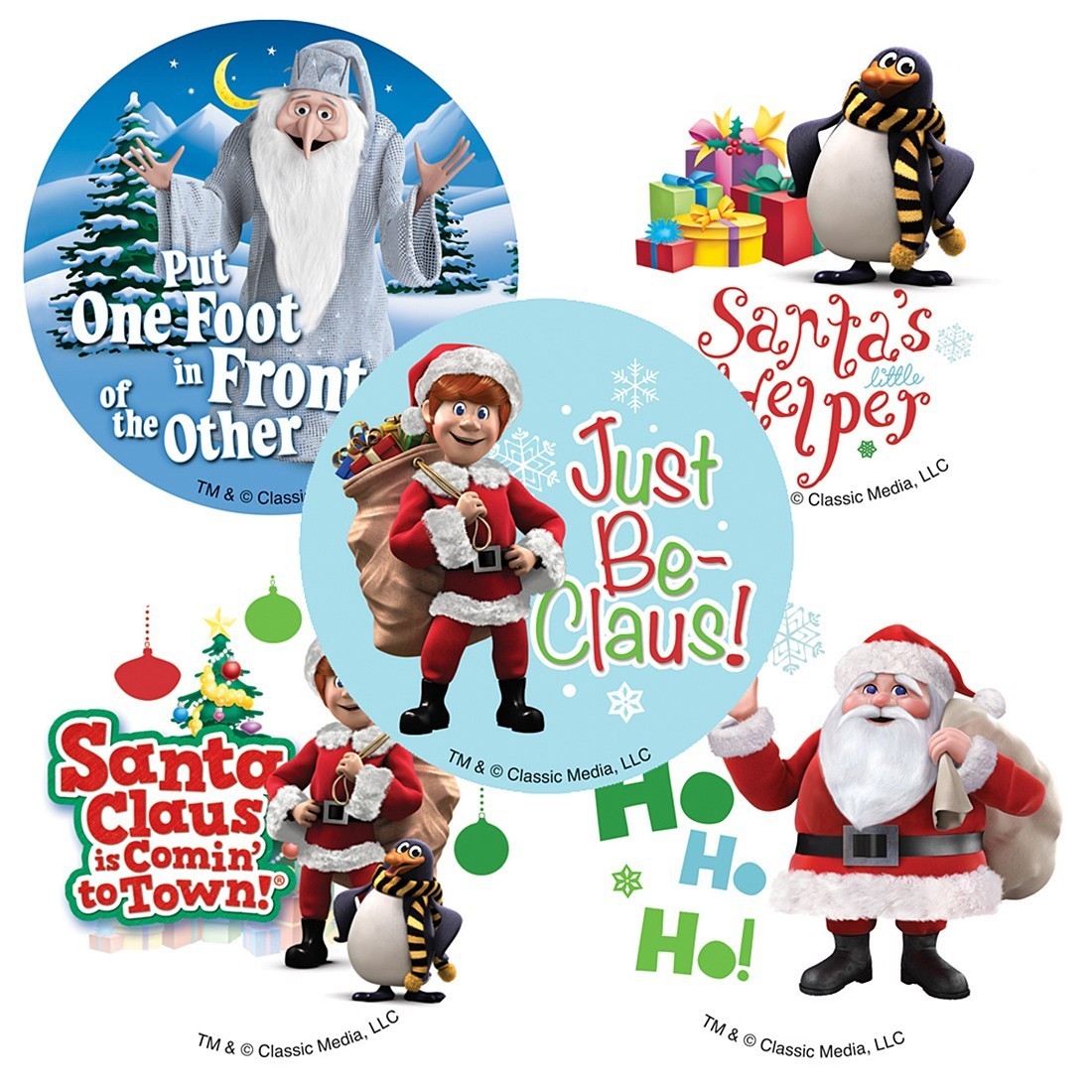 1100x1100 Santa Claus Is Coming To Town Stickers