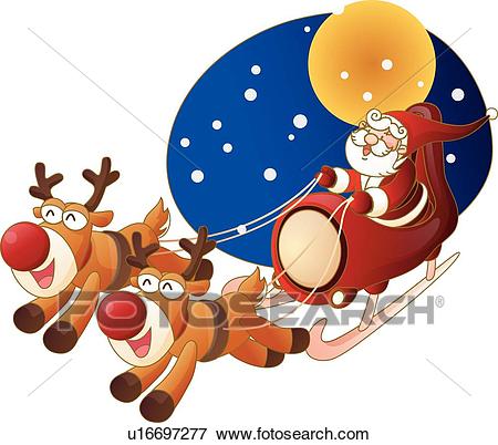 450x402 Santa And Rudolph Clipart