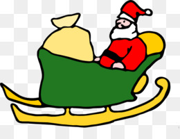 260x200 Santa Claus Reindeer Sled Christmas Clip Art