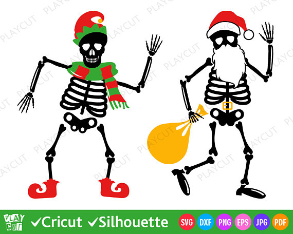 570x456 Santa Skeleton Svg Funny Christmas Family Shirt Cut Files Svg Kids