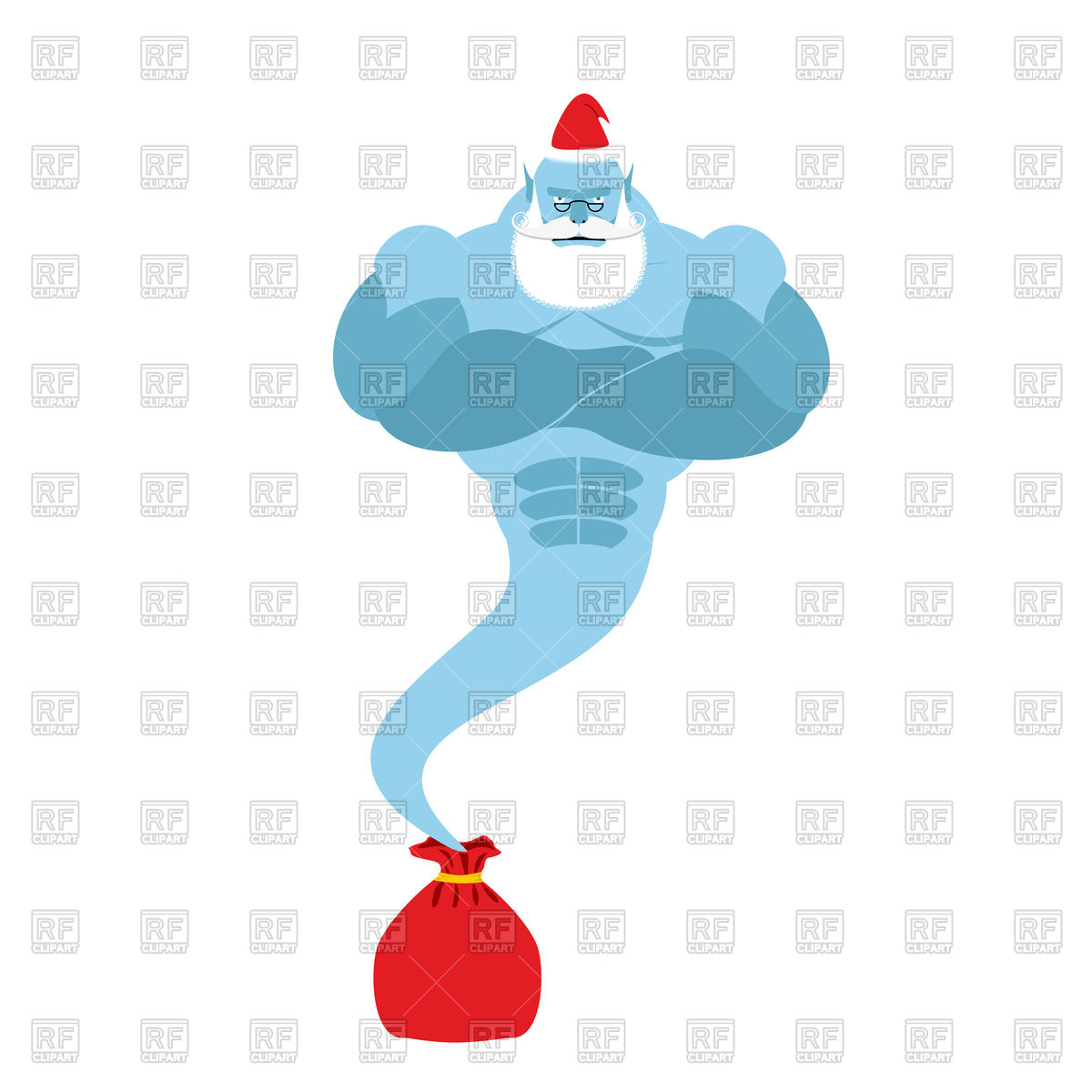 1200x1200 Genie Is Out Of Santa Claus Bag Royalty Free Vector Clip Art Image