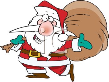 350x263 Royalty Free Cliprt Image Cartoon Of Santa Claus Carrying