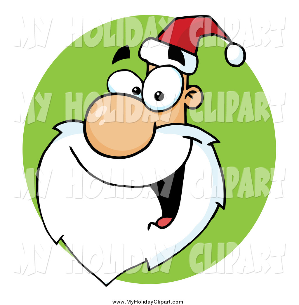 1024x1044 Clip Art Of A Happy Santa Face On A Green Circle By Hit Toon