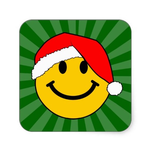 486x486 Clip Art Christmas Happy Face Smiley With Santa Hat Clipart 10