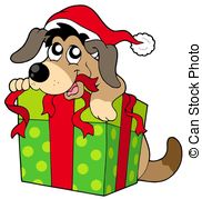 182x179 Dog In Santa Hat Clipart With Stock Vector Art 120791729 Istock