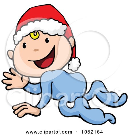 450x470 Royalty Free (Rf) Clipart Illustration Of A Cute Christmas Baby