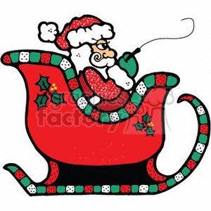 300x300 Royalty Free Santa In His Sleigh 143895 Vector Clip Art Image