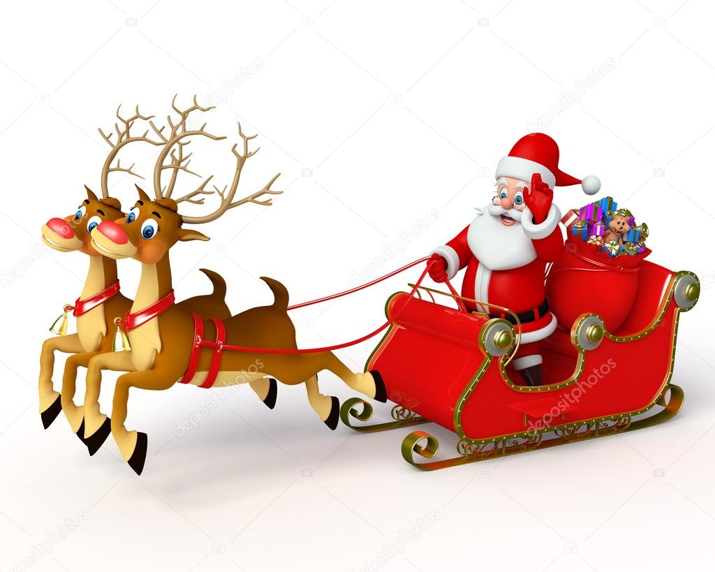 1024x819 Santa Claus On His Sleigh Group
