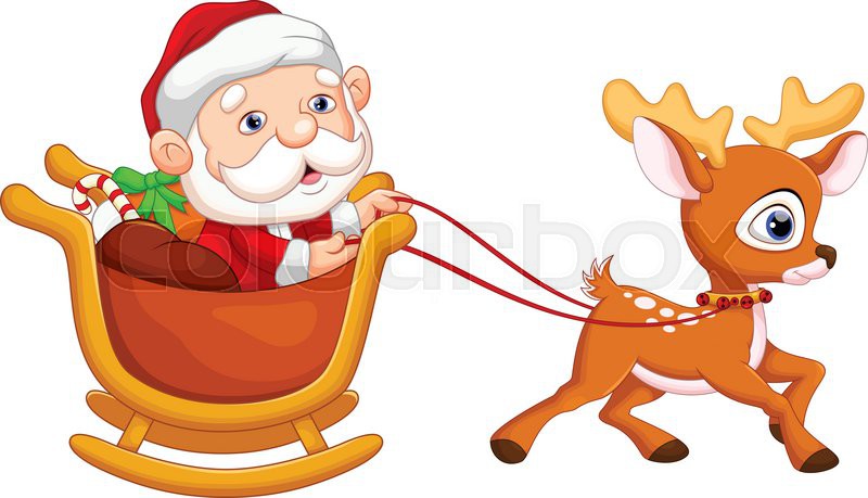 800x459 Santa Claus In A Sleigh Stock Vector Colourbox