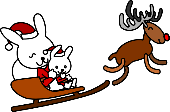 555x366 Christmas Rabbit Clip Art