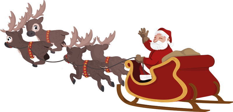 800x386 Santa Sleigh Png