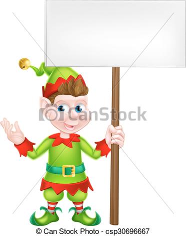 372x470 Christmas Elf Holding Sign. Christmas Elf Or One Of Santa S