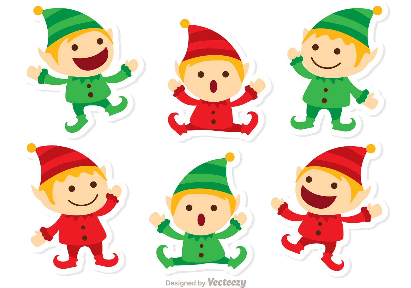 1400x980 Santas Elves Christmas Vector Pack