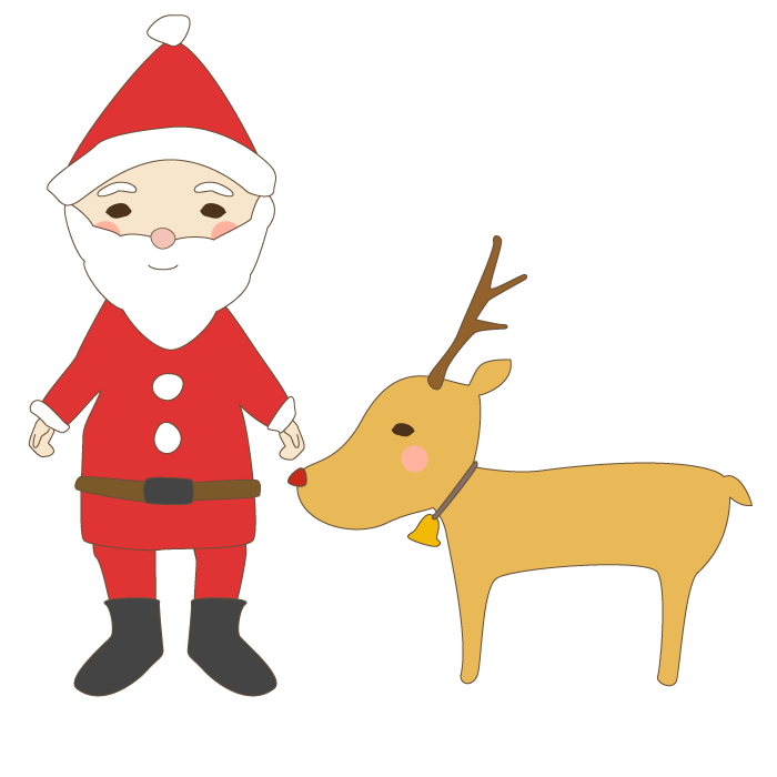 700x700 Santa Claus And Reindeer Clip Art