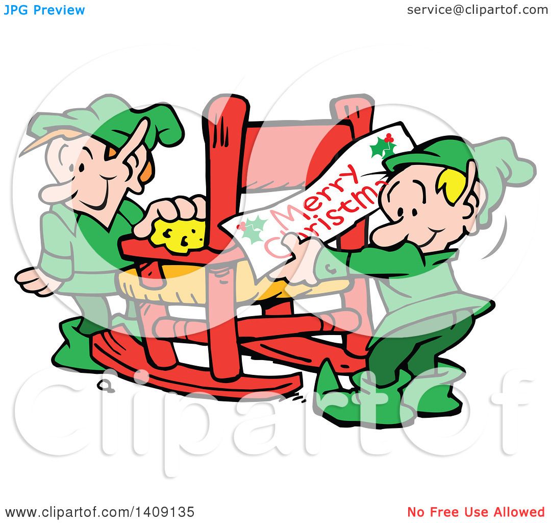 1080x1024 Clipart Of Santas Helper Christmas Elves Decoratingnd Cleaning