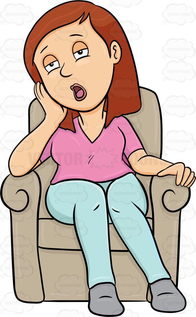 635x1024 A Woman Resting On A Sofa Chair Cartoon Clipart Vector Toons