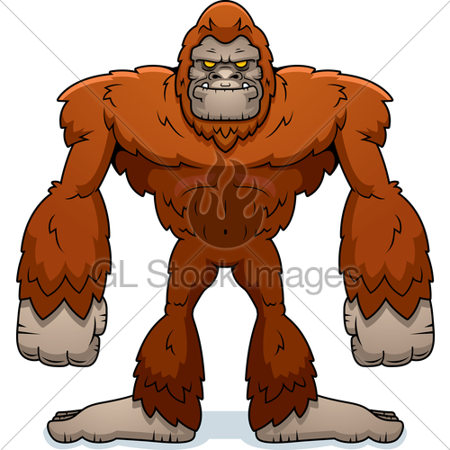 500x500 Cartoon Sasquatch Standing Gl Stock Images