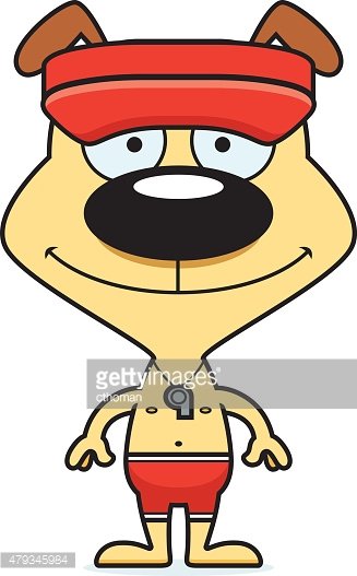 327x527 Cartoon Smiling Lifeguard Puppy Premium Clipart
