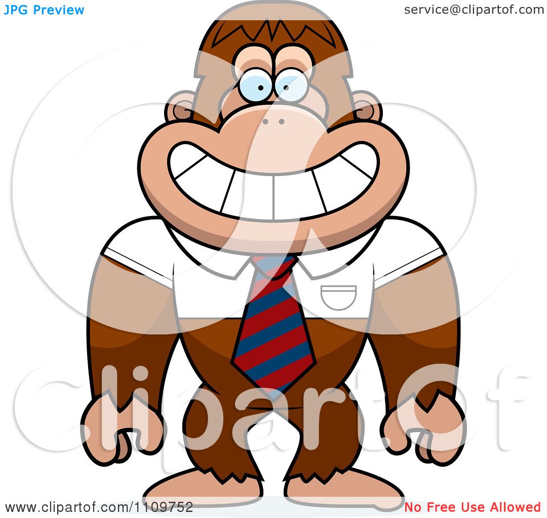 1080x1024 Clipart Bigfoot Sasquatch Wearing A Tie And Shirt