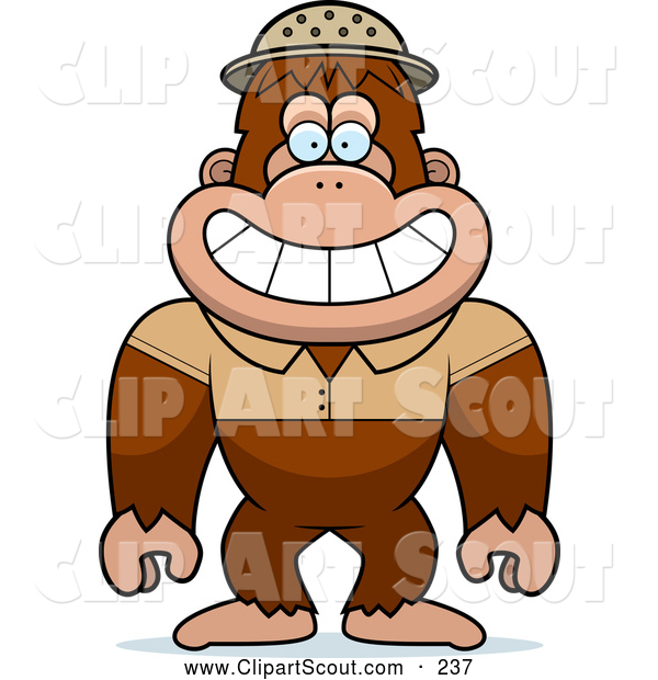 600x620 Clipart Of A Happy Bigfoot Sasquatch Explorer By Cory Thoman