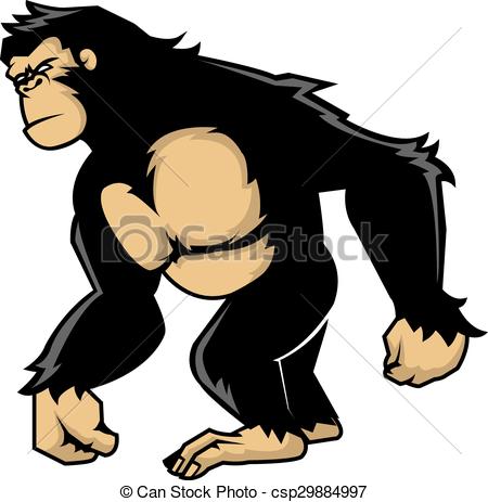 450x463 Vector Illustration Of Walking Ape Eps Vectors