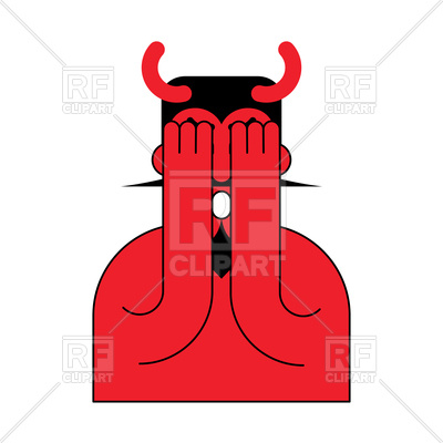 400x400 Omg Devil Emotion. Cartoon Satan. Royalty Free Vector Clip Art