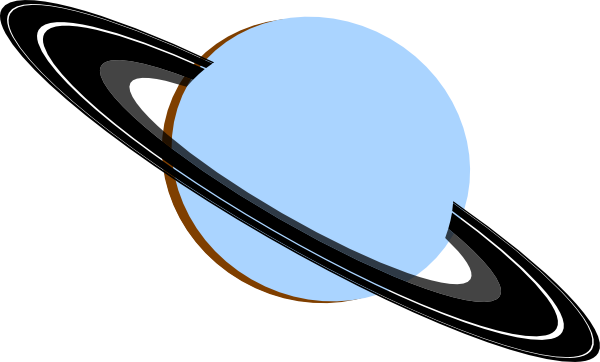 600x362 Saturn Blue Gray Black Brown Clip Art
