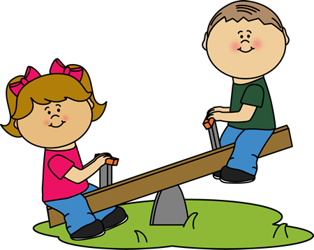 450x359 Children On A See Saw Clip Art